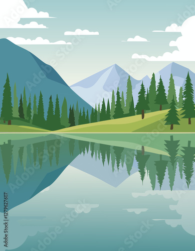 Beau paysage de montagne 