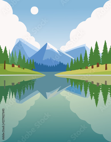 beau paysage de montagne 