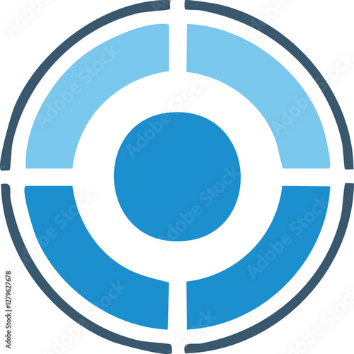 une cible bleu 