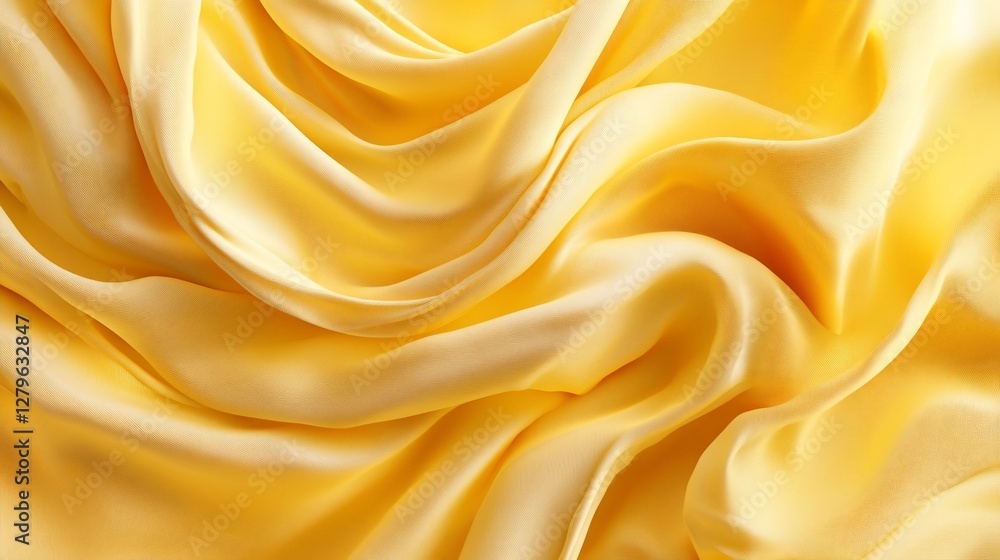 Golden Yellow Silk Fabric Texture: Luxurious Drapes and Soft Waves Golden Yellow Silk Fabric Texture: Luxurious Drapes and Soft Waves