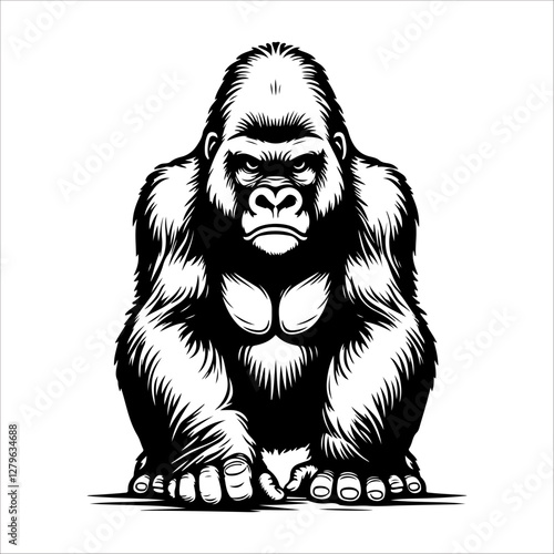 gorilla on a white background. Vector illustration of a gorilla.