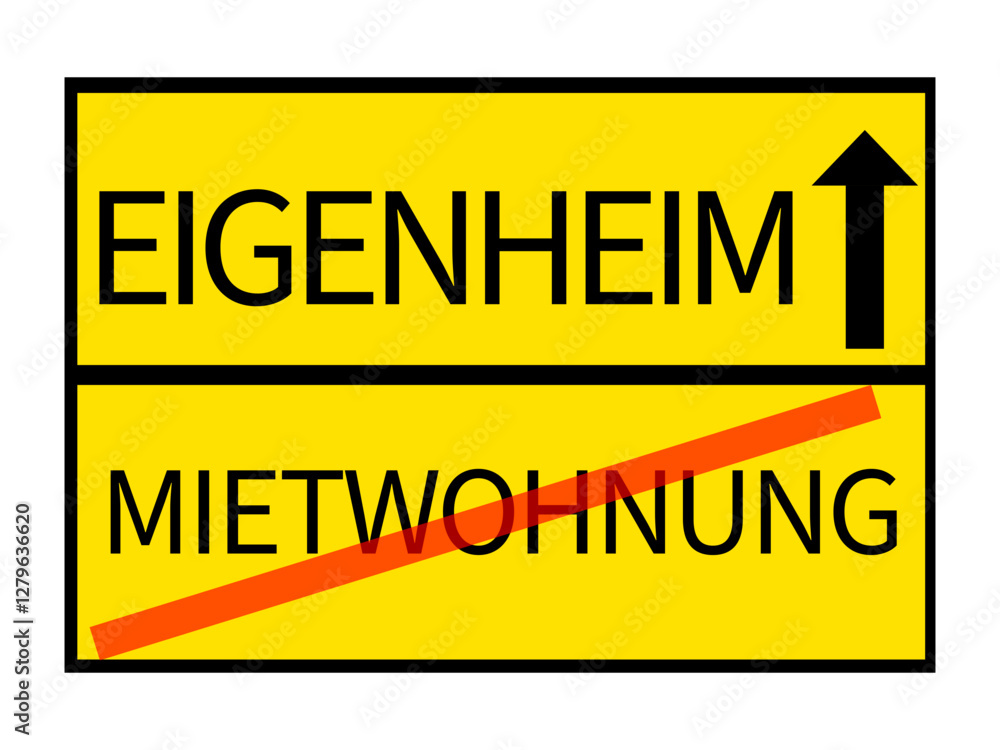 Sign 'Own Home' – Rental Apartment Symbol for Real Estate & Housing Sign 'Own Home' – Rental Apartment Symbol for Real Estate & Housing