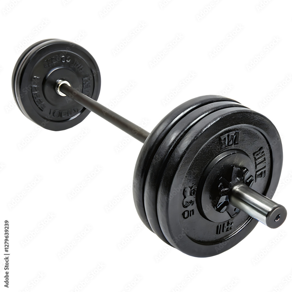 Naklejka premium Black Adjustable Dumbbell isolated on white background as transparent. PNG.AI GENERATED