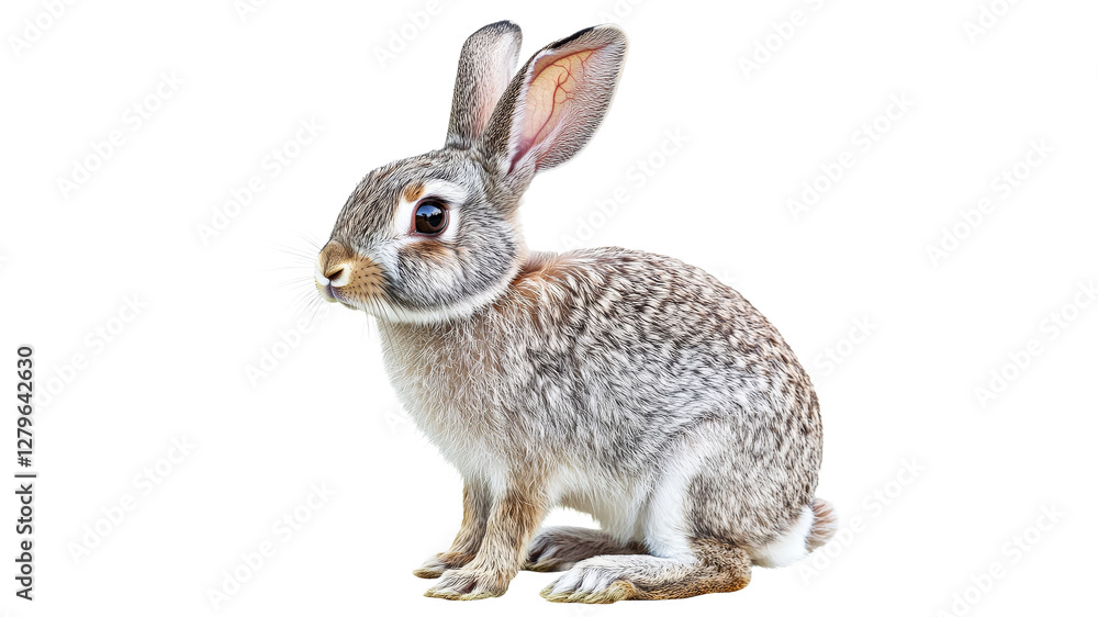 Friendly rabbit in its natural pose and habitat Friendly rabbit in its natural pose and habitat