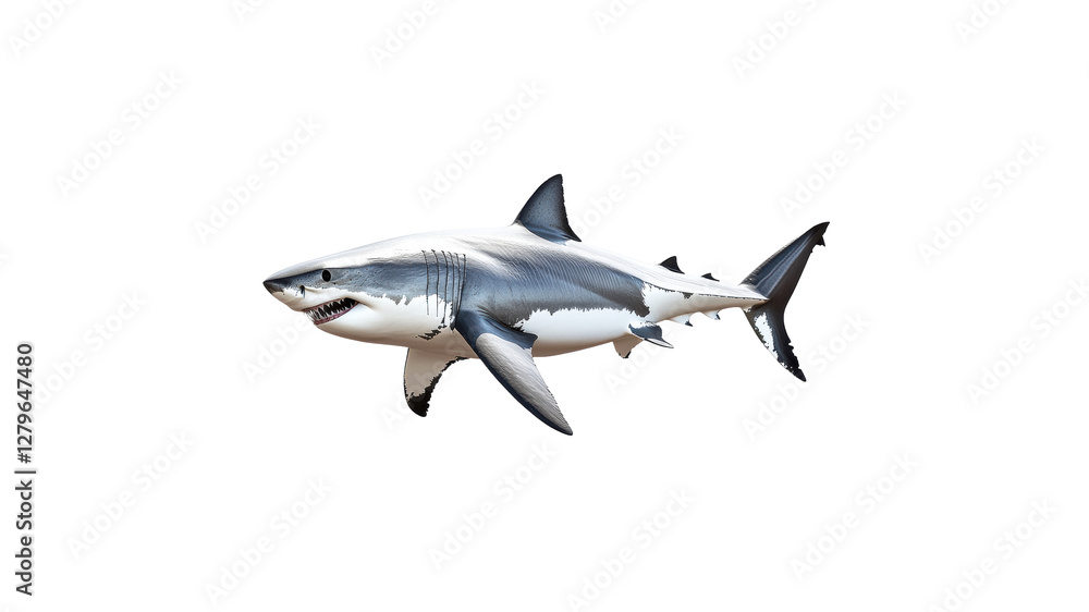 Great white shark swimming realistically Great white shark swimming realistically
