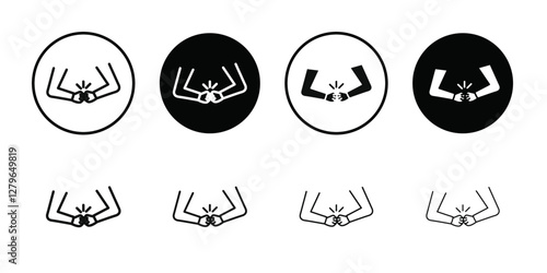 Win-win business deal icon Thin line flat illustration