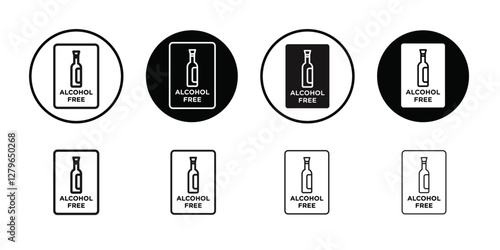 Alcohol free icon Thin line flat illustration