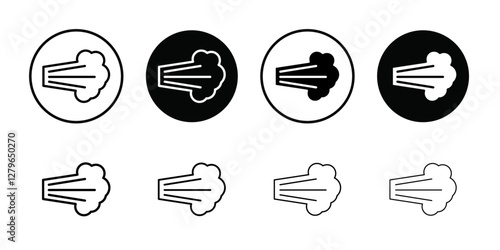 Air spray cloud icon Thin line flat illustration