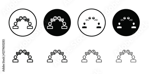Angry people conflicts icon Thin line flat illustration