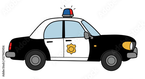Police Car Cartoon Toy No Background Vector