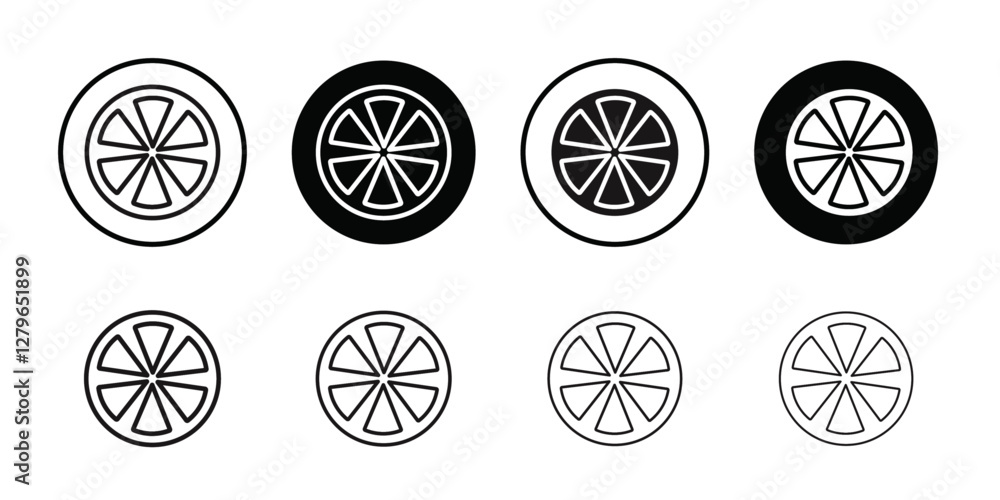 Citrus, lemon, lime, orange, tangerine slice icon Thin line flat illustration Citrus, lemon, lime, orange, tangerine slice icon Thin line flat illustration