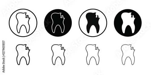 Cavities icon Thin line flat illustration
