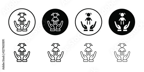 Child custody icon Thin line flat illustration