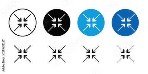 Compact size icon Thin line flat illustration