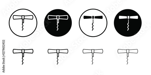 Corkscrew opener icon Thin line flat illustration