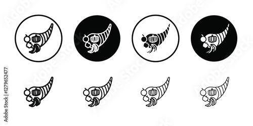 cornucopia icon Thin line flat illustration