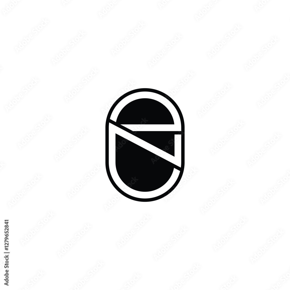 Elegant Alphabet Monogram EN NE Logo with Abstract Design Elegant Alphabet Monogram EN NE Logo with Abstract Design