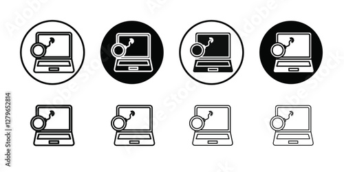 Ddos icon Thin line flat illustration