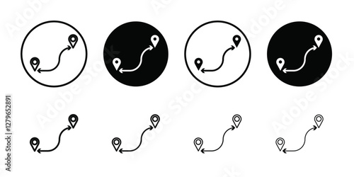 Destination distancing icon Thin line flat illustration
