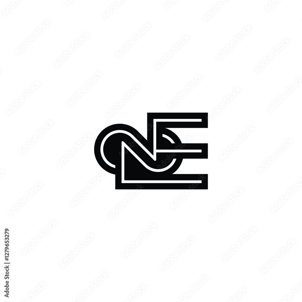 Modern EN or NE Infinity Monogram Logo for Professional Use Modern EN or NE Infinity Monogram Logo for Professional Use