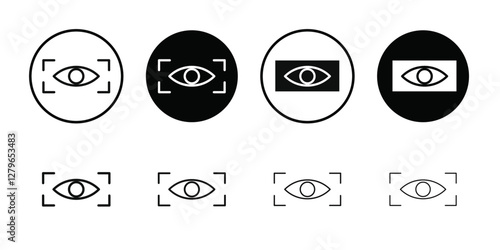 Eye scanner icon Thin line flat illustration