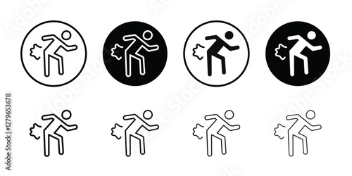 Farting icon Thin line flat illustration