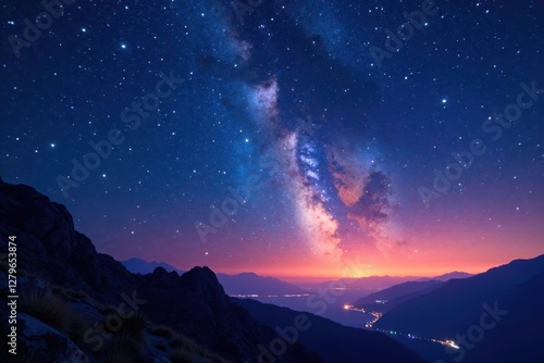 Wallpaper Mural Sparkling starlight fills the dark canvas of a clear evening sky, hues, atmospheric Torontodigital.ca