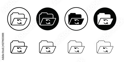 Folder sync icon Thin line flat illustration
