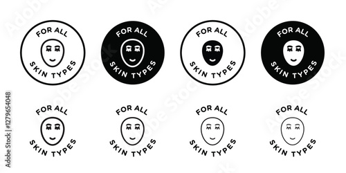 for all skin types icon Thin line flat illustration