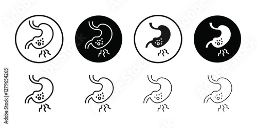 Gastritis icon Thin line flat illustration