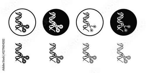 genome editing icon Thin line flat illustration
