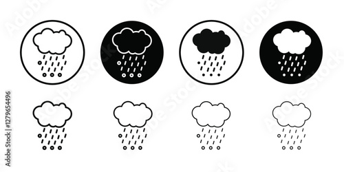 Hail icon Thin line flat illustration