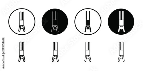 handstand exercise icon Thin line flat illustration