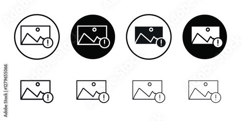 Image Error icon Thin line flat illustration