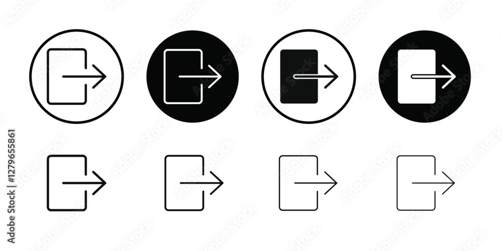 Logout exit icon Thin line flat illustration Logout exit icon Thin line flat illustration