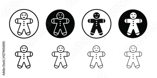 Man cookie icon Thin line flat illustration