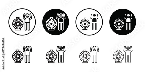 Men luck icon Thin line flat illustration