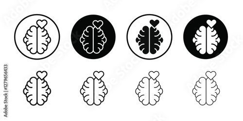 Mental health icon Thin line flat illustration