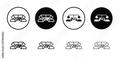 Multi Game player icon Thin line flat illustration