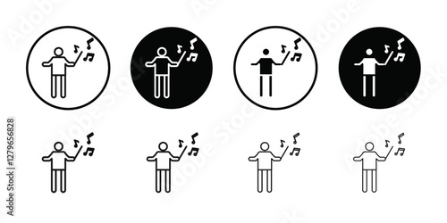 Music conductor icon Thin line flat illustration