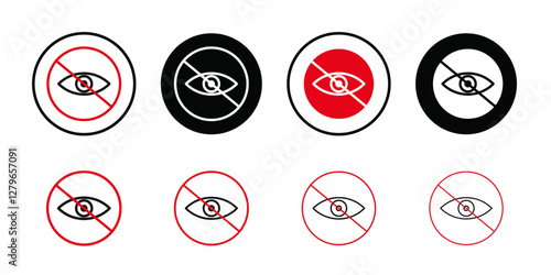 No view icon Thin line flat illustration