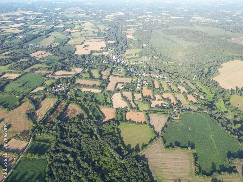 Aerial view of a landscape of hedges and berms in Brittany - Vue aérienne d'un paysage de haies et talus en Bretagne
Aerial view of a landscape of hedges and berms in Brittany - Vue aérienne d'un paysage de haies et talus en Bretagne