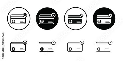 Payment cancel icon Thin line flat illustration