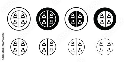 People segmentation icon Thin line flat illustration