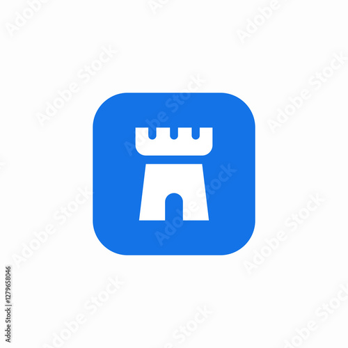 castle tower icon sign vector