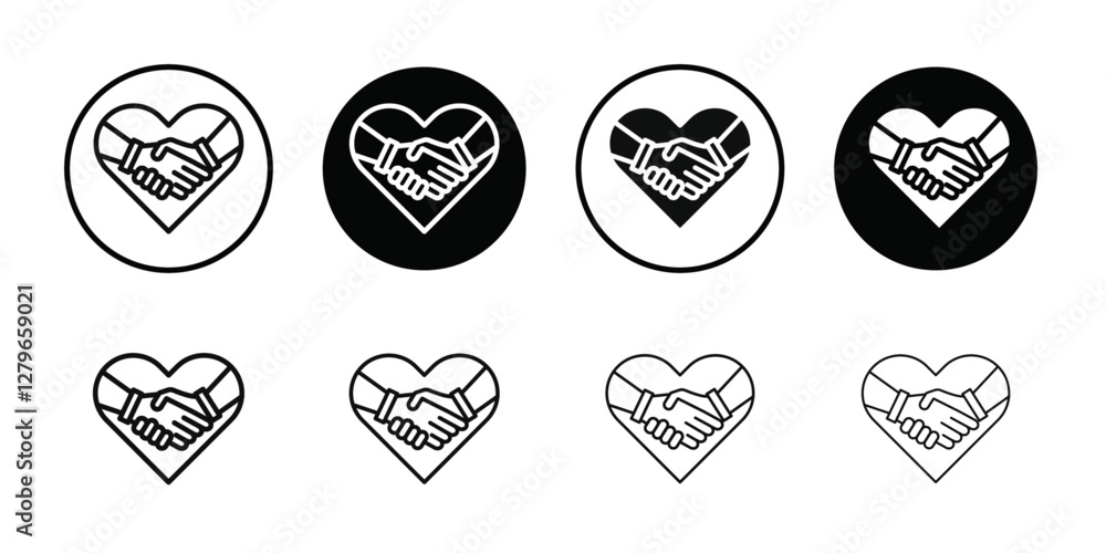 Obraz premium Respectfulness icon Thin line flat illustration