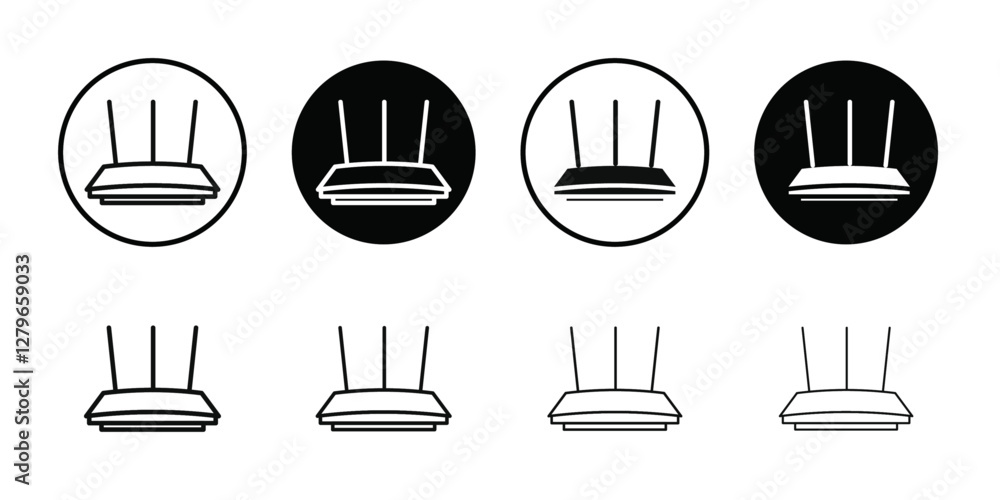 router icon Thin line flat illustration router icon Thin line flat illustration