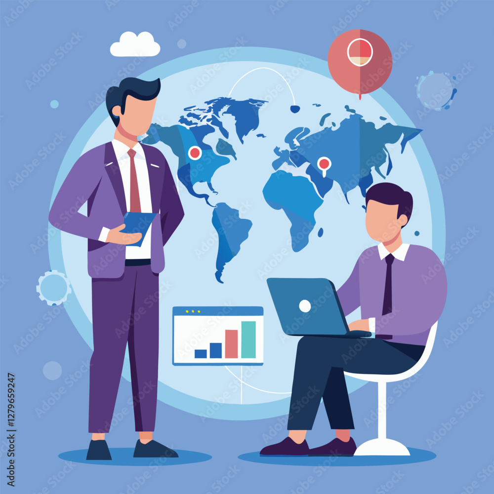Global Business Collaboration Meeting Vector Illustration. Global Business Collaboration Meeting Design. Global Business Collaboration Meeting Vector Illustration. Global Business Collaboration Meeting Design.