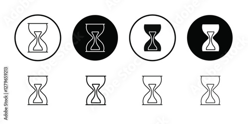 sand clock icon Thin line flat illustration