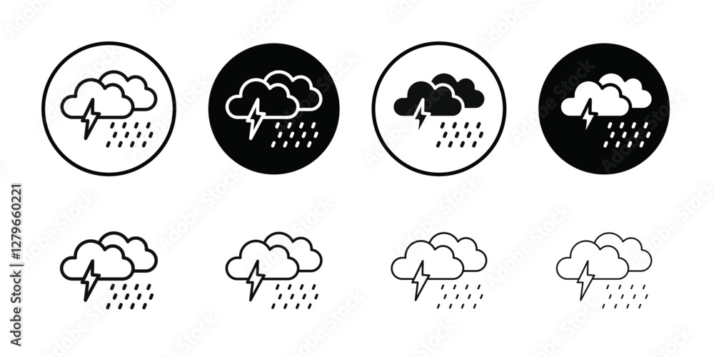 Storm icon Thin line flat illustration Storm icon Thin line flat illustration
